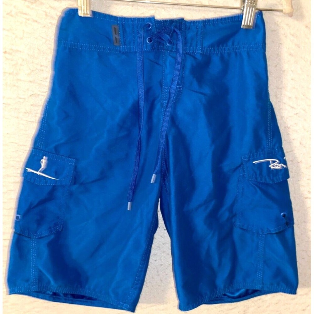 Ron Jon Surf Shop Boys Youth Board Swim Bathing Shorts Size 24 Pockets